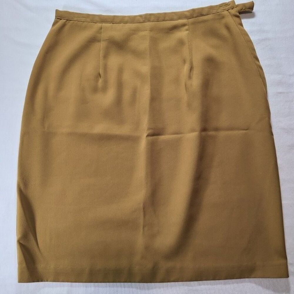 Melissa Lawrence Petites Skirt 6P Tan Classic Career Pencil Mini Made in USA